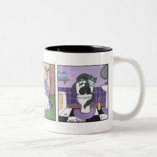 De Café Em Dois Tons Quando ataque das aranhas - caneca do gato