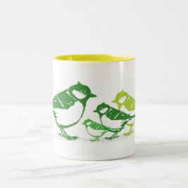 De Café Em Dois Tons Quatro a caneca dos pássaros