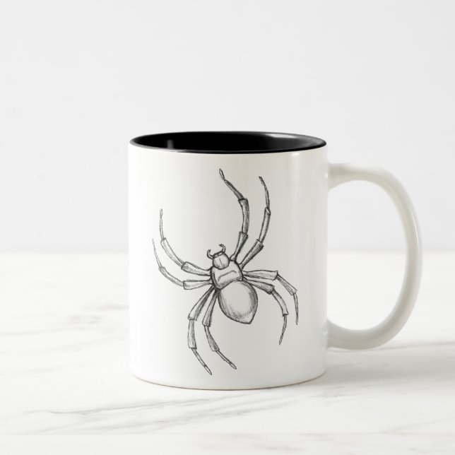 De Café Em Dois Tons Que é seu veneno? Caneca assustador da aranha (Direita)