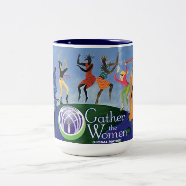 De Café Em Dois Tons Recolha a caneca global da matriz das mulheres (Centro)
