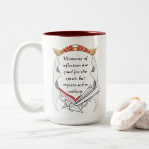 De Café Em Dois Tons Refletir mas não se Arrepender Caneca Inspiradora