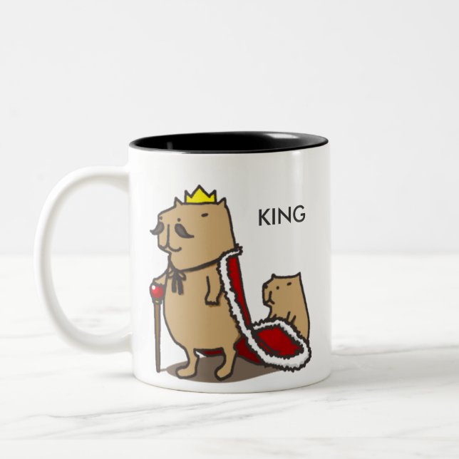 De Café Em Dois Tons Rei do capybara. Caneca (Esquerda)