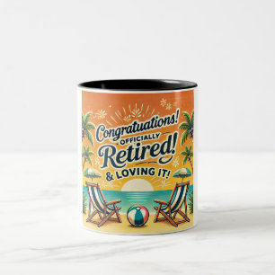 De Café Em Dois Tons Retirement Parabéns Mug Caneca Oficialmente Apos