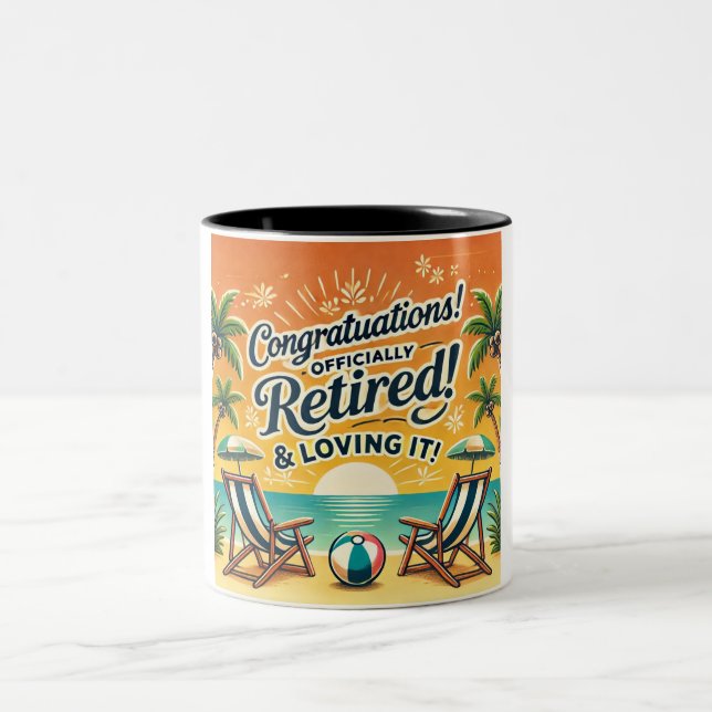 De Café Em Dois Tons Retirement Parabéns Mug | Caneca Oficialmente Apos (Centro)