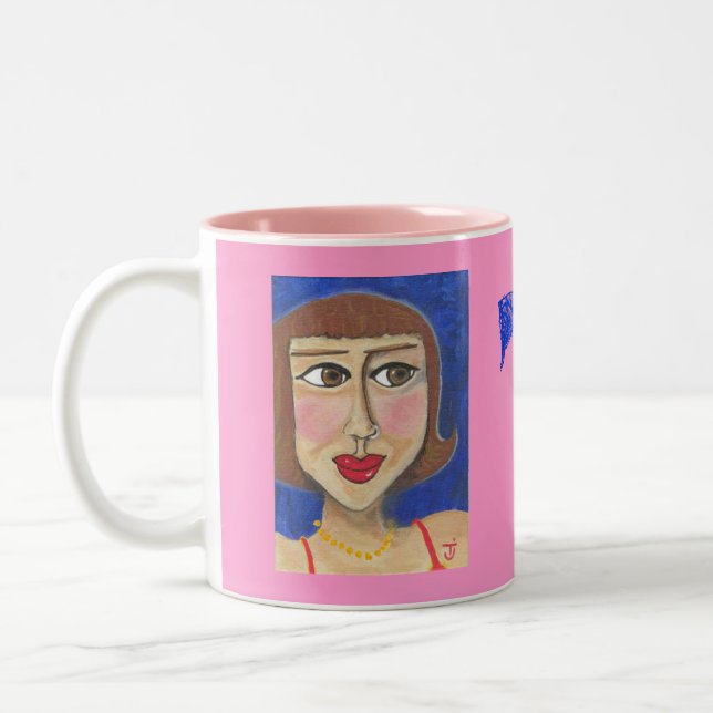 De Café Em Dois Tons ROCHA perfurada das meninas!  Caneca (Esquerda)