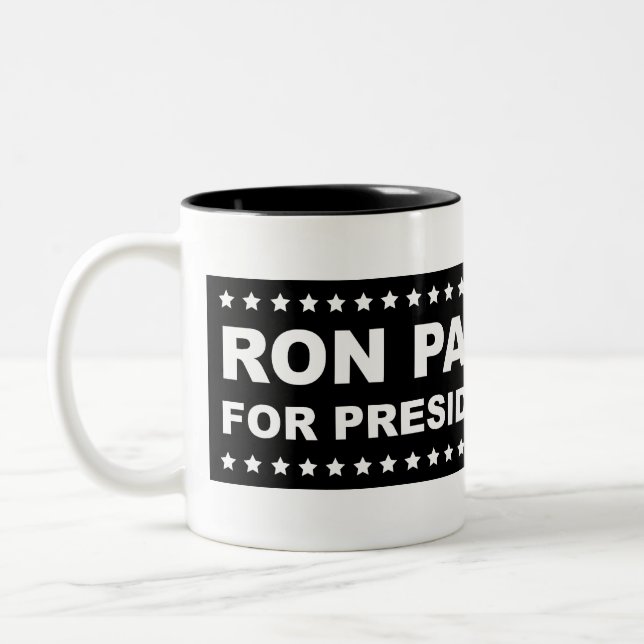 De Café Em Dois Tons Ron Paul para o presidente 2012 caneca (Esquerda)