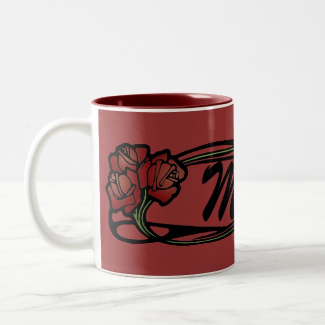 De Café Em Dois Tons Rosas para a caneca da mamã (Esquerda)