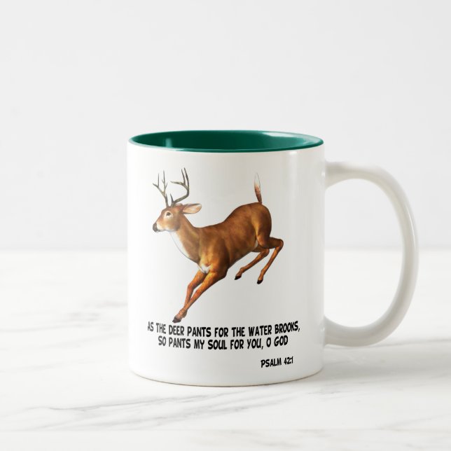De Café Em Dois Tons Salmo 42:1 Caneca (Direita)