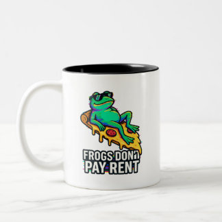 De Café Em Dois Tons "Sapos não pagam aluguel - caneca espacial estétic