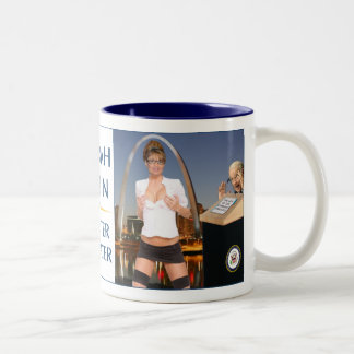 De Café Em Dois Tons Sarah Palin - caneca mestra do Debater
