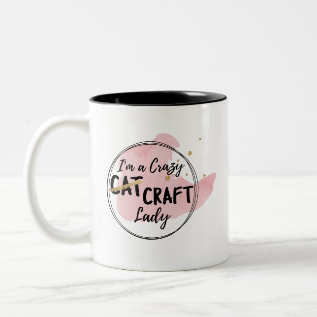 De Café Em Dois Tons Senhora louca Caneca do artesanato (Esquerda)