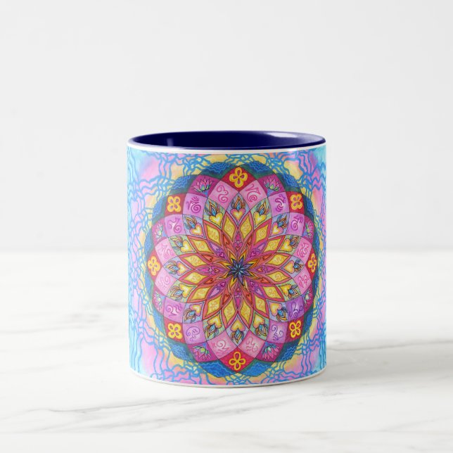 De Café Em Dois Tons Senhora Mestre Mandala Caneca (Centro)