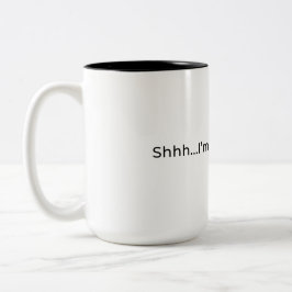 De Café Em Dois Tons Shhh... sou Quiet Sair. Caneca