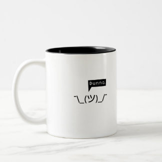 De Café Em Dois Tons Shruggie não sabe a caneca