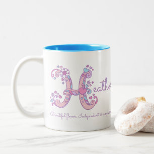 De Café Em Dois Tons Significado do nome Heather caneca personalizada c