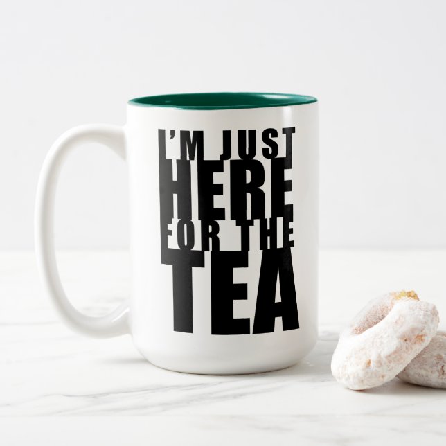 De Café Em Dois Tons Só estou aqui para a caneca verde do chá (Com Donut)