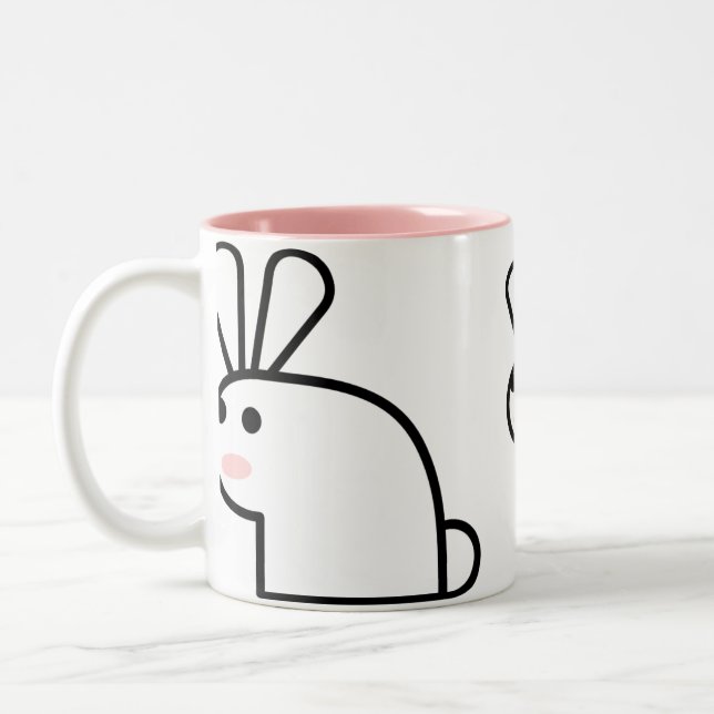 De Café Em Dois Tons Sr. Branco Wabbit Caneca (Esquerda)