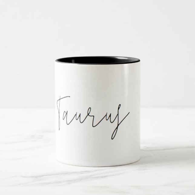De Café Em Dois Tons Taurus Zodiac - Caneca Minimalista (Centro)