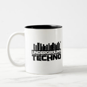 De Café Em Dois Tons Techno subterrâneo - caneca