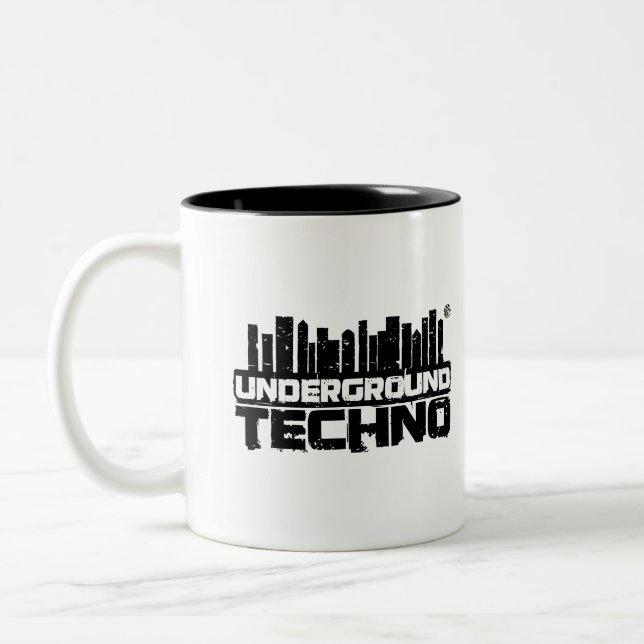 De Café Em Dois Tons Techno subterrâneo - caneca (Esquerda)