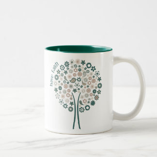 De Café Em Dois Tons Tenha a fé - caneca da árvore