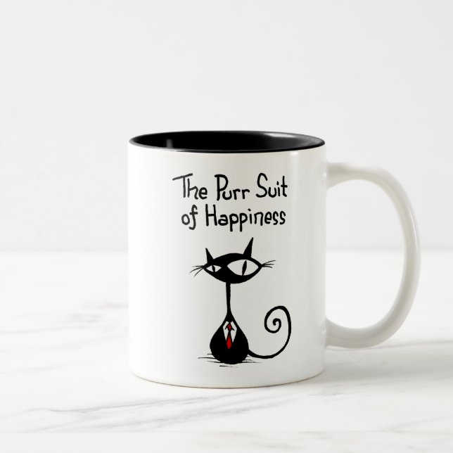 De Café Em Dois Tons Terno do Purr da caneca da felicidade (Direita)