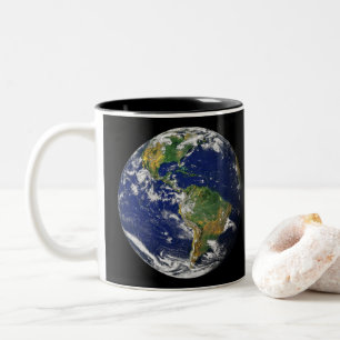 De Café Em Dois Tons TERRA do PLANETA da caneca do Dois-Tom do ESPAÇO