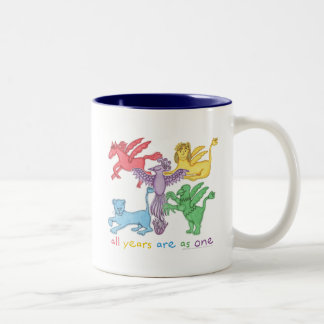 De Café Em Dois Tons "Todos os anos…" Caneca do Dois-Tom (azul marinho)