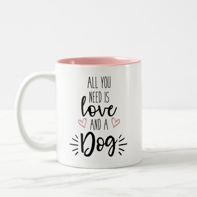 De Café Em Dois Tons Tudo que você precisa é amor e uma caneca do cão (Esquerda)