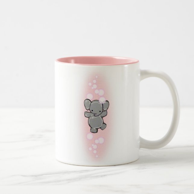 De Café Em Dois Tons uma caneca muito limpa do elefante (Direita)