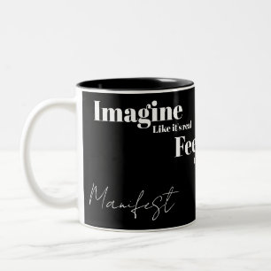 De Café Em Dois Tons Uma simples caneca branca e preto e branco com 2 t