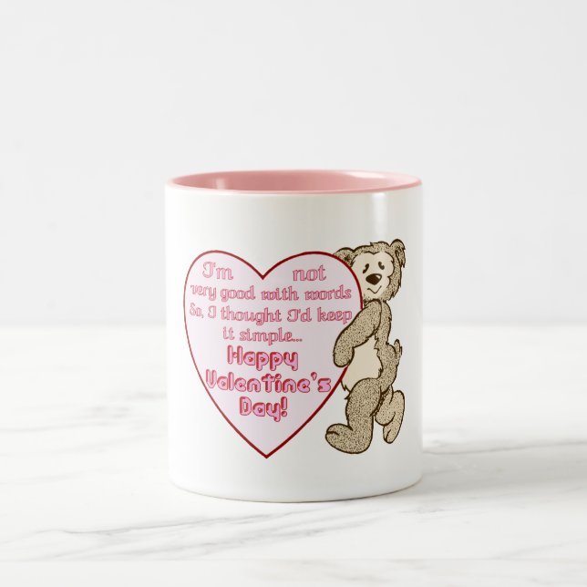 De Café Em Dois Tons Urso do feliz dia dos namorados com caneca do (Centro)