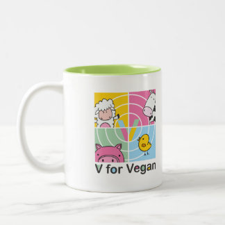 De Café Em Dois Tons V para a caneca do vegan
