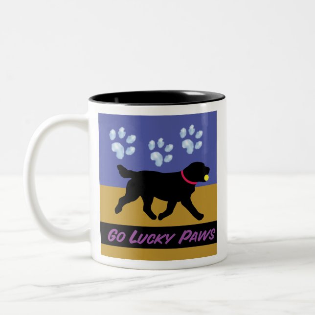 De Café Em Dois Tons Vai a caneca afortunada das patas (Esquerda)