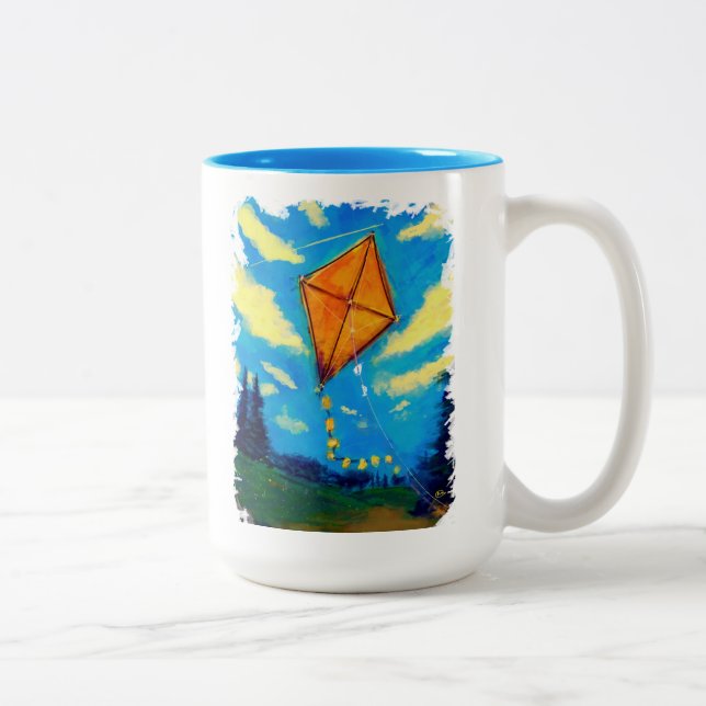 De Café Em Dois Tons Vai a mosca um papagaio - caneca (Direita)