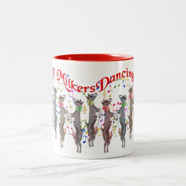 De Café Em Dois Tons Vai ao Natal, 9 Milkers Dançando caneca (Centro)