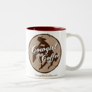 De Café Em Dois Tons "Vaqueira na CANECA branca e vermelha do café"