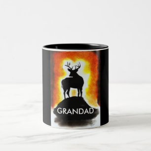De Café Em Dois Tons veado do por do sol - a CANECA do GRANDAD