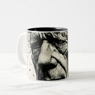 De Café Em Dois Tons velho esboço duas caneca