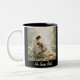De Café Em Dois Tons Venha a Mim e Descanse - Caneca