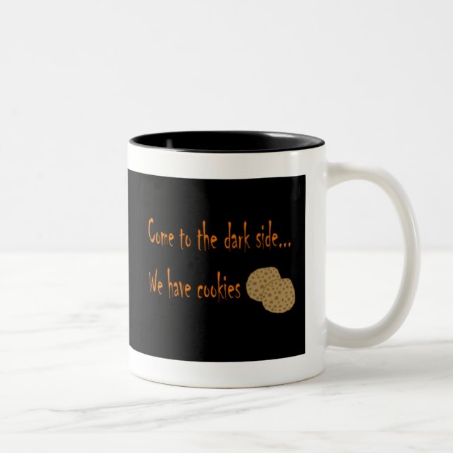 De Café Em Dois Tons Venha para o lado negro da caneca preta (Direita)