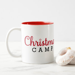 De Café Em Dois Tons Vermelho & branco da caneca do acampamento do