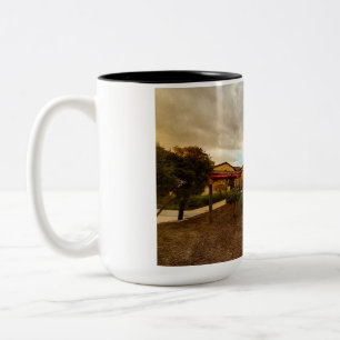 De Café Em Dois Tons Vinhas Douradas na Caneca da Vinícola