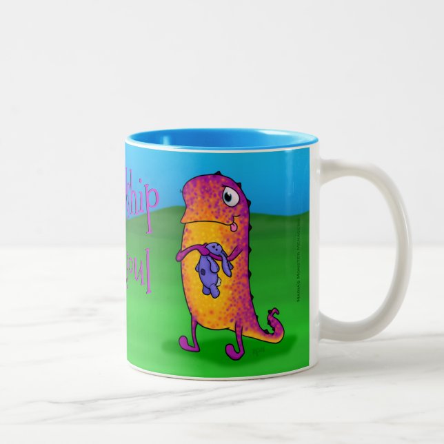 De Café Em Dois Tons Viola o monstro, w/quote na caneca (Direita)