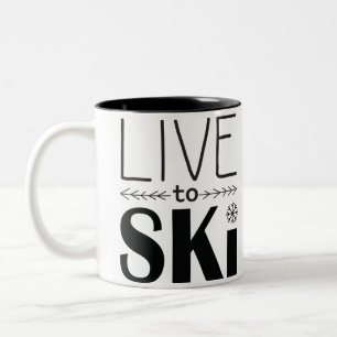 De Café Em Dois Tons Viva para esquiar caneca