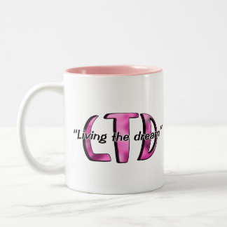 De Café Em Dois Tons Vivendo a caneca cor-de-rosa ideal