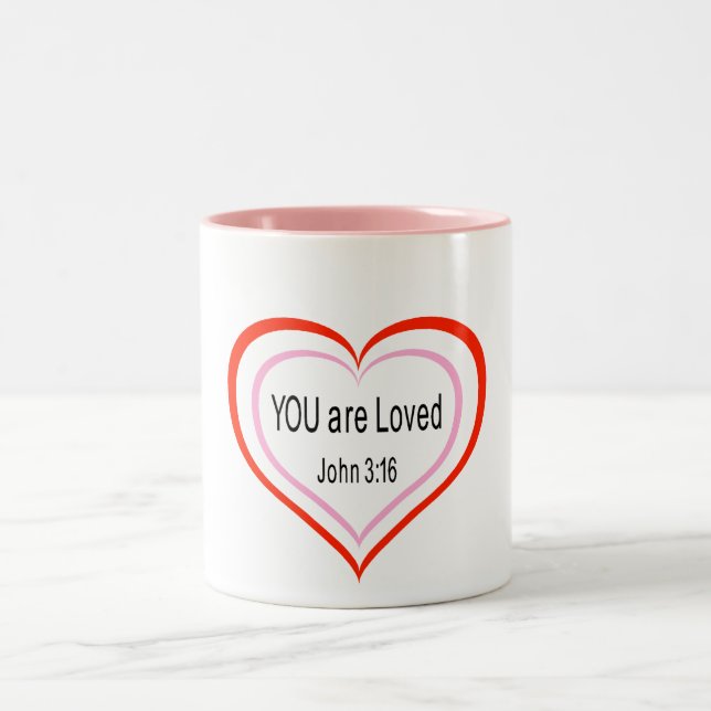 De Café Em Dois Tons Você é amado, caneca (Centro)