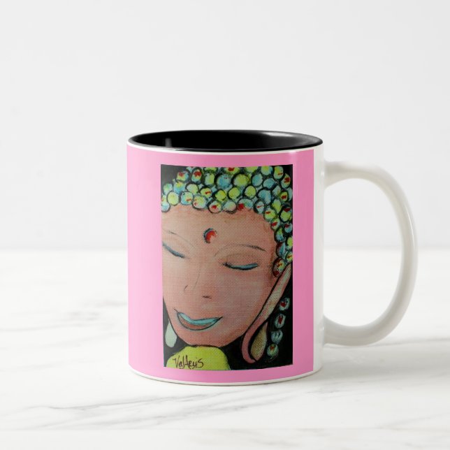 De Café Em Dois Tons Você é Buddha-Cheio! Caneca (Direita)