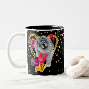 De Café Em Dois Tons VOCÊ FAZ MEU CORAÇÃO IR BRILHAR - caneca azul