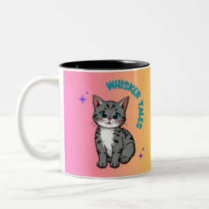 De Café Em Dois Tons Whiskers & Tales - Caneca do Cat Lover